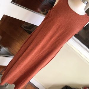 Coldwater Creek Rayon and Linen Orange Dress